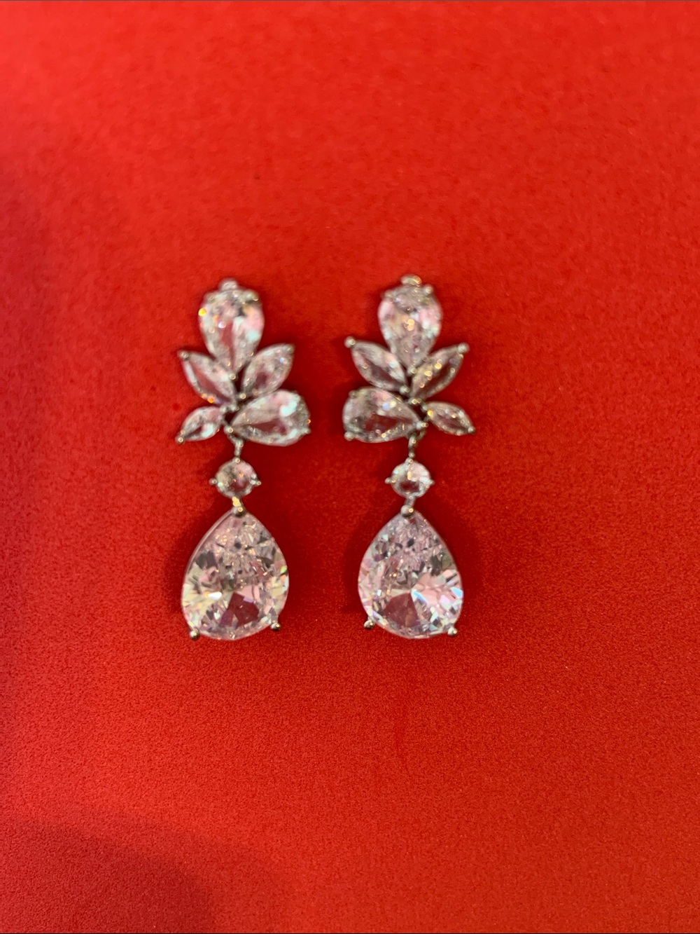 Teardrop Crystal Drop Earrings for Women - Picture 2 of 4